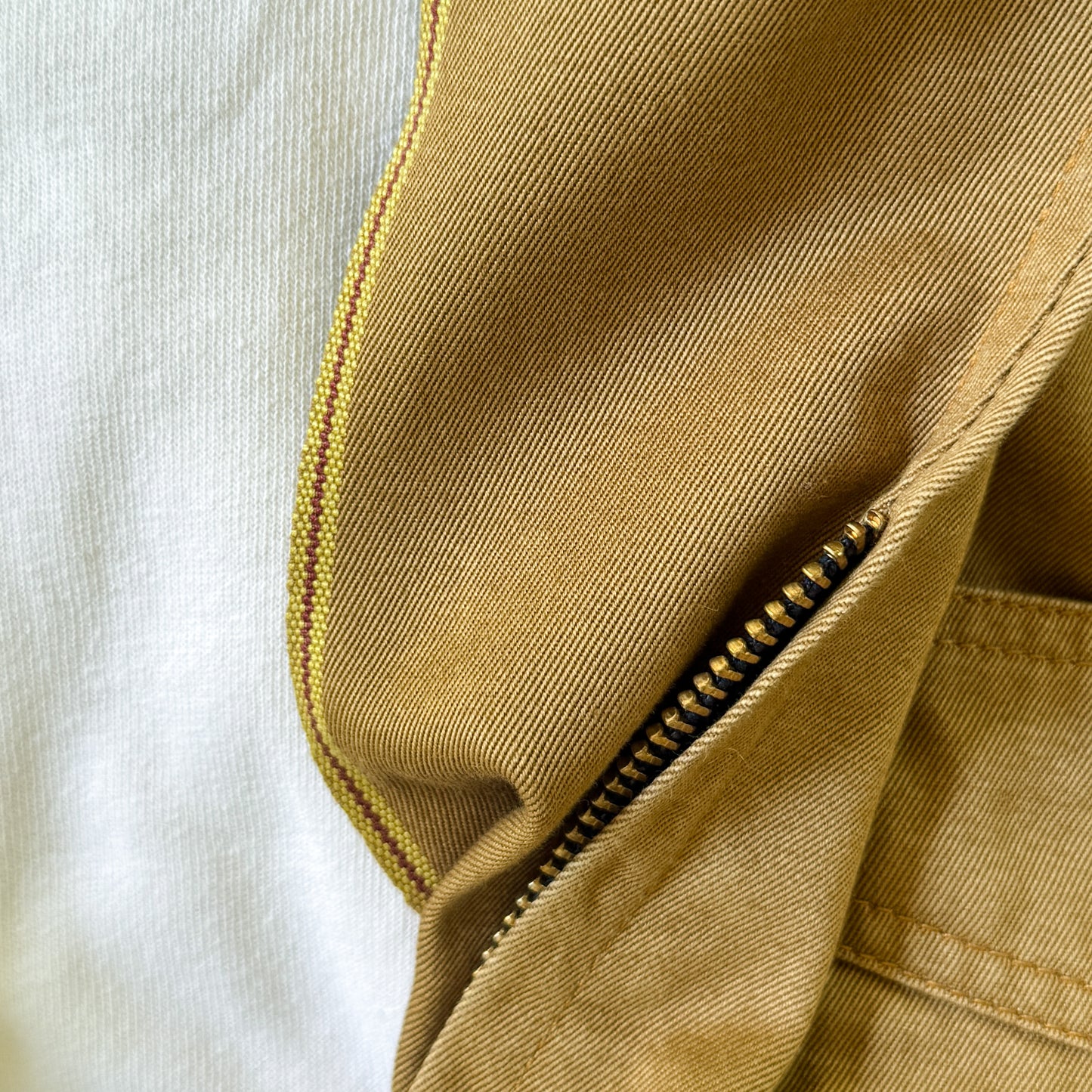 Selvedge Twill Zip Shop Jacket - Khaki