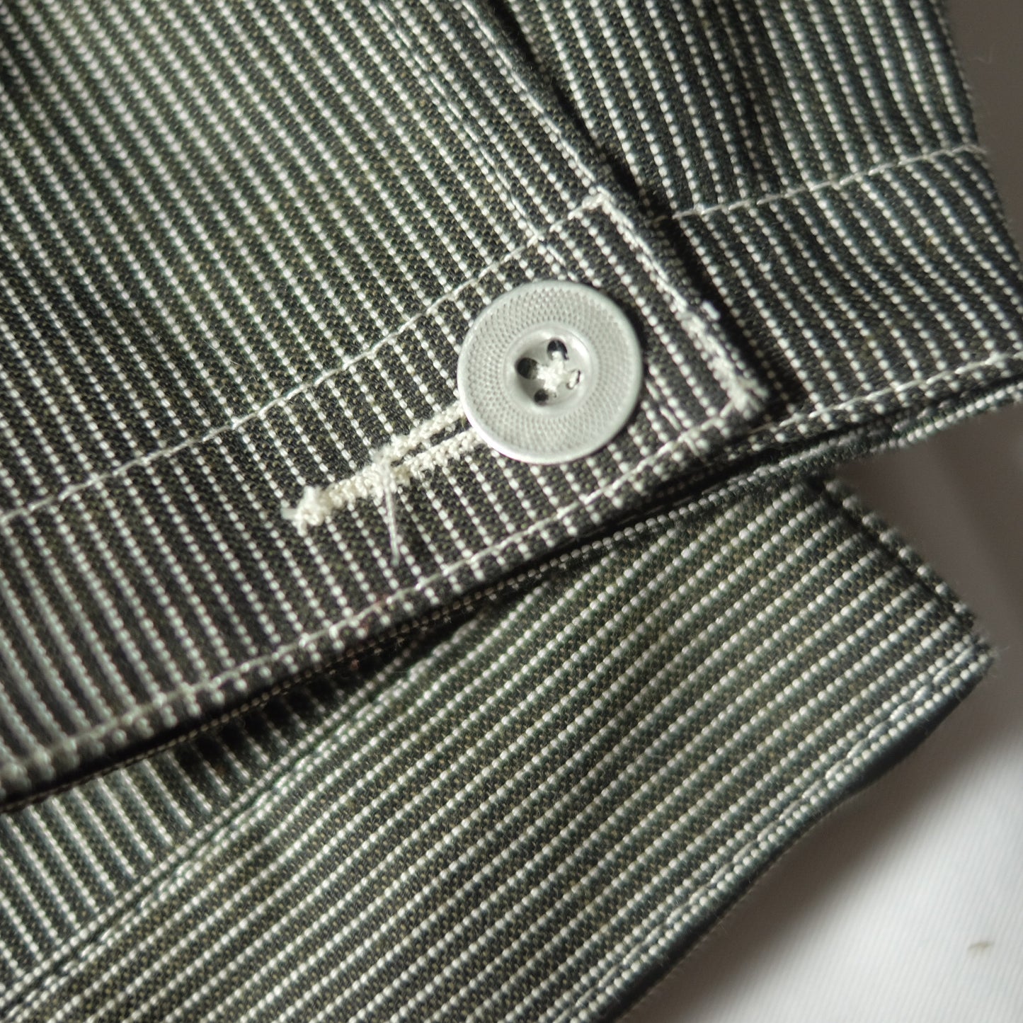 Canvas Blouson - Moss Ticking Stripe