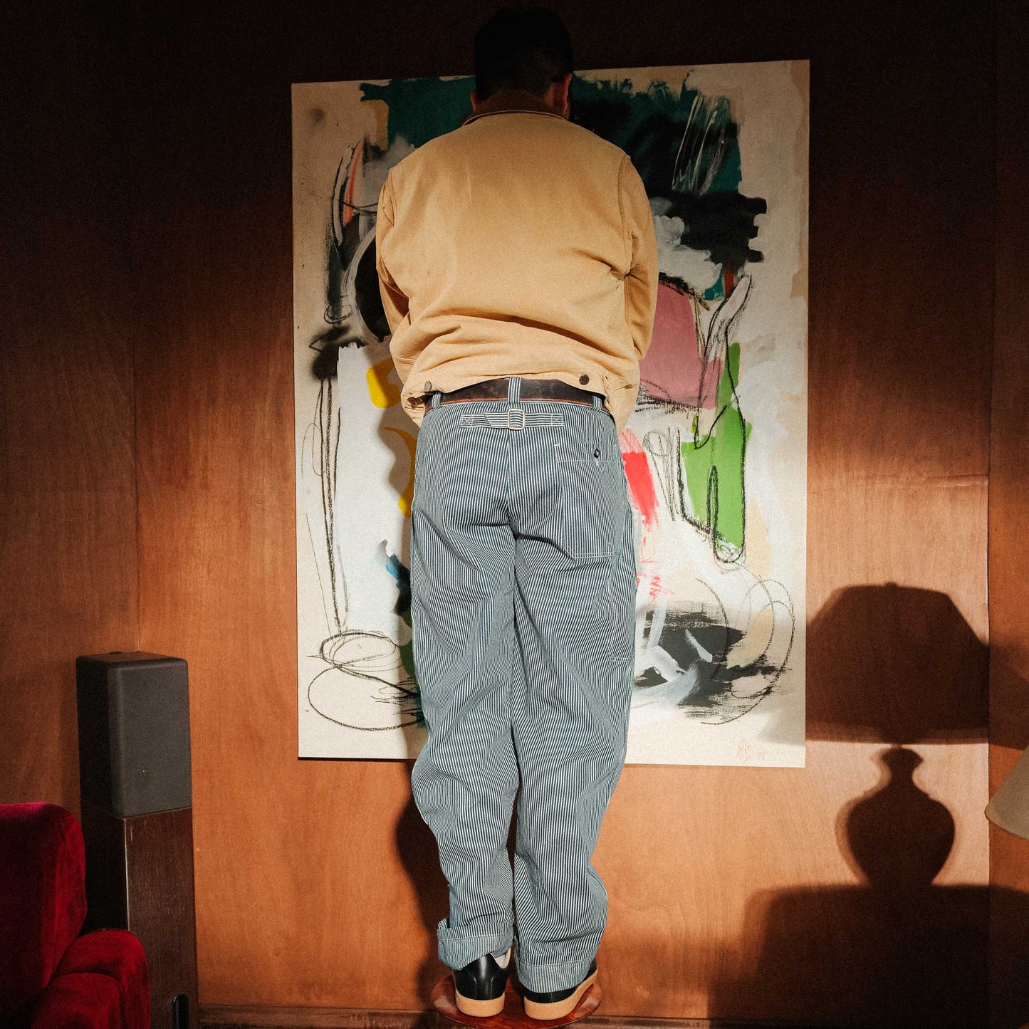 Lightweight Denim Work Pants - Hickory Stripe