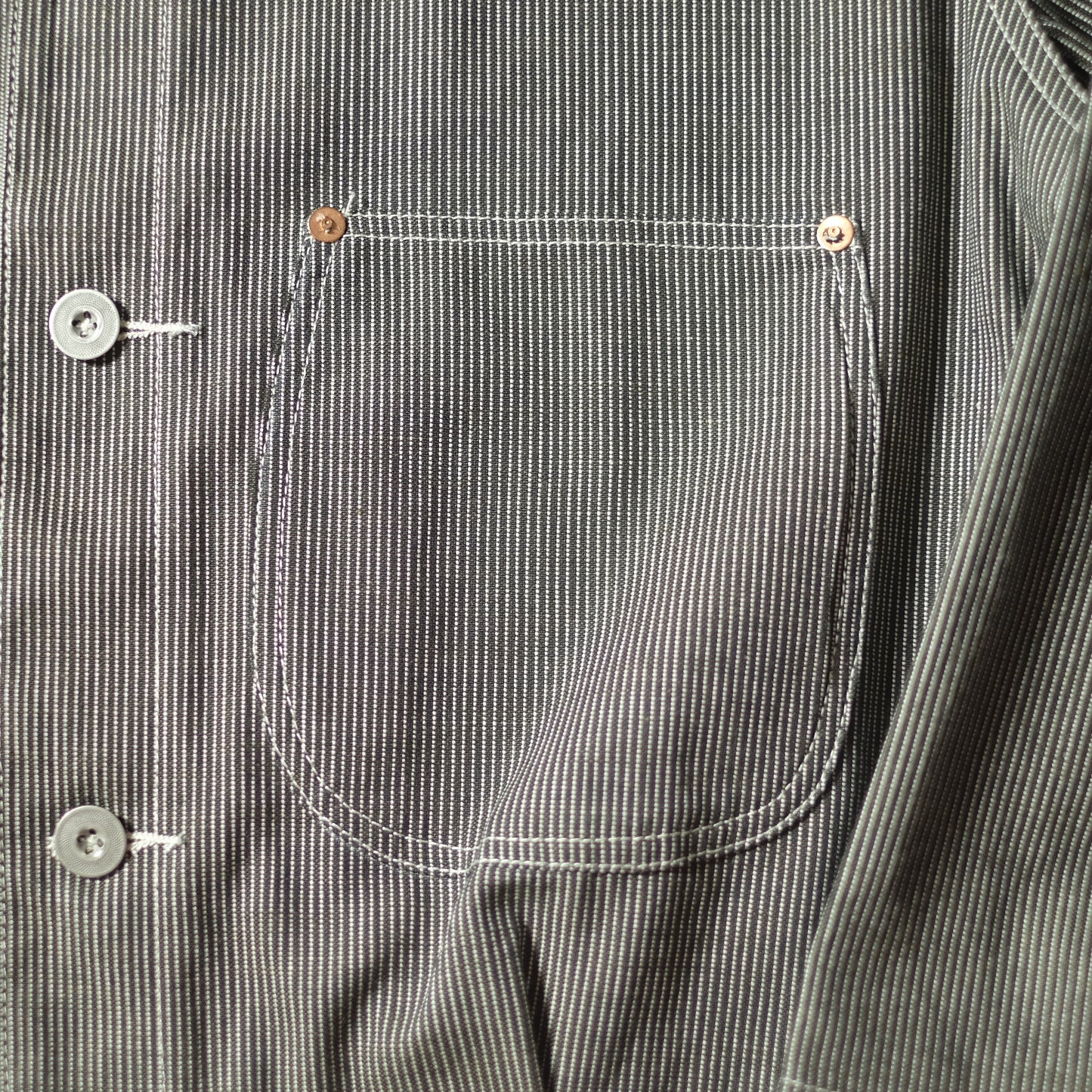 Canvas Blouson - Moss Ticking Stripe