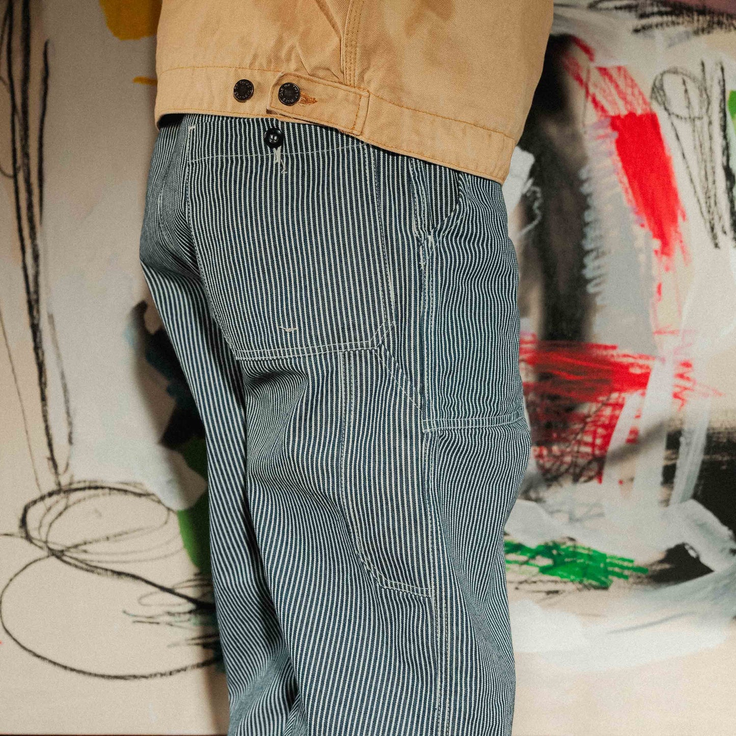Lightweight Denim Work Pants - Hickory Stripe