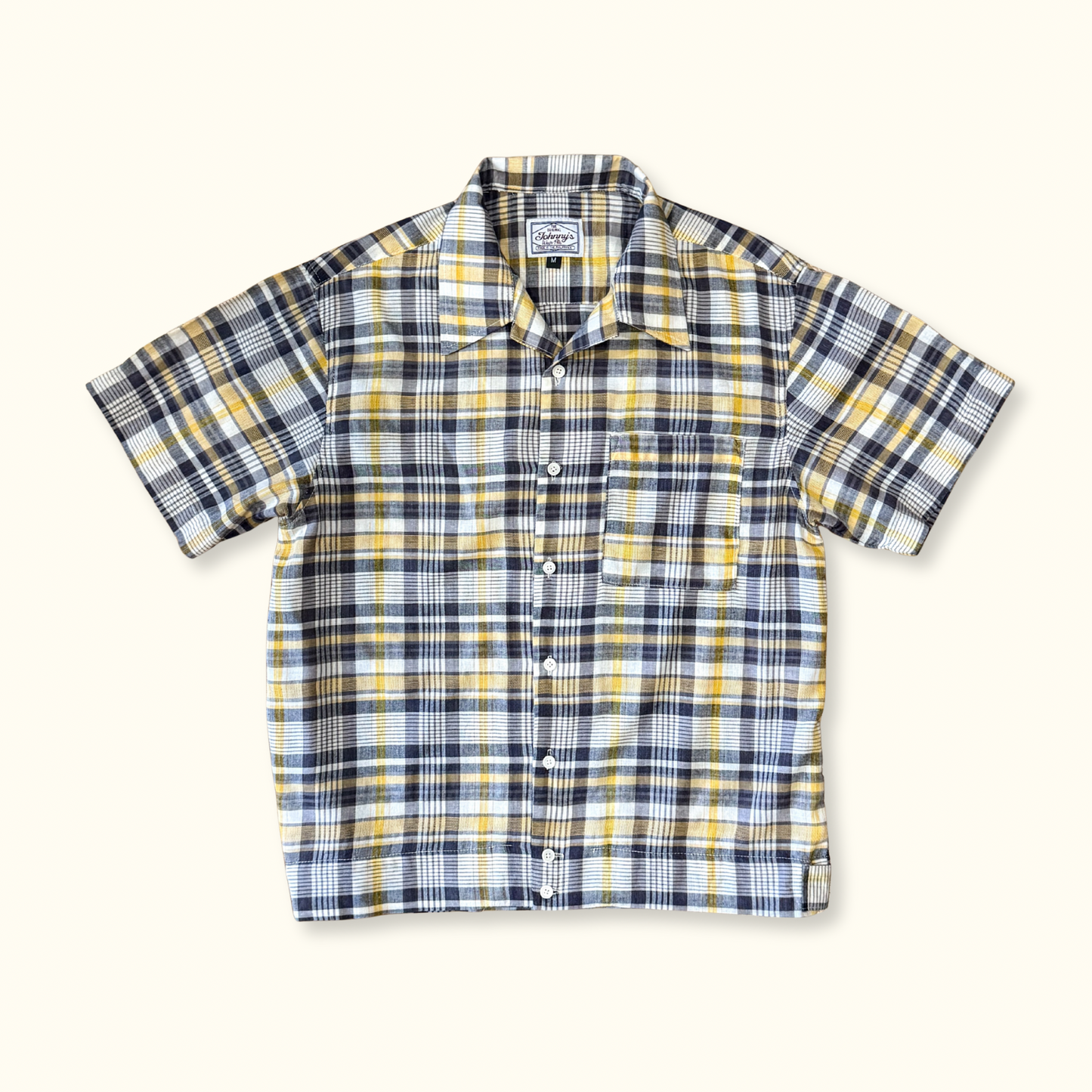 Lightweight S/S Camp Shirt w/ Side Tabs - Yellow/Ash Plaid