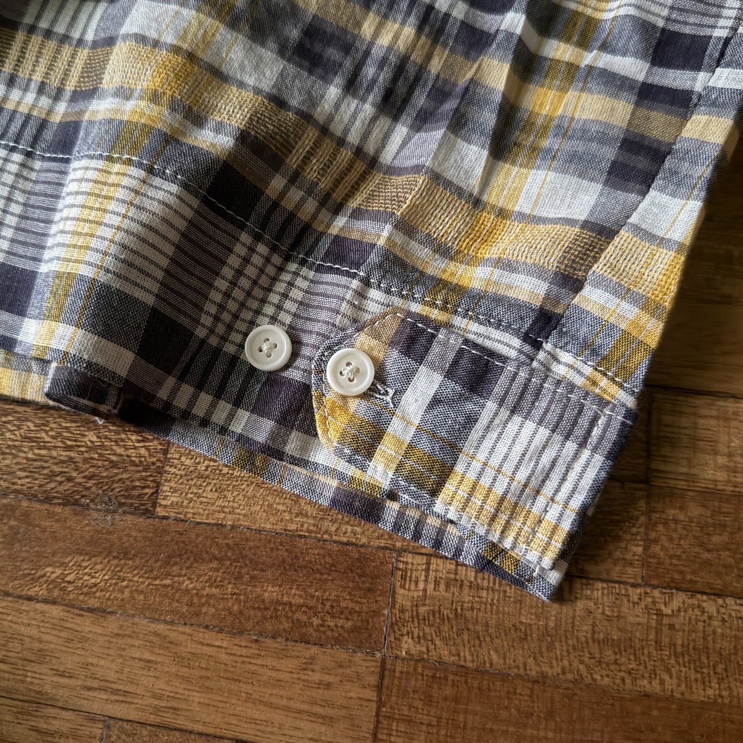 Lightweight S/S Camp Shirt w/ Side Tabs - Yellow/Ash Plaid