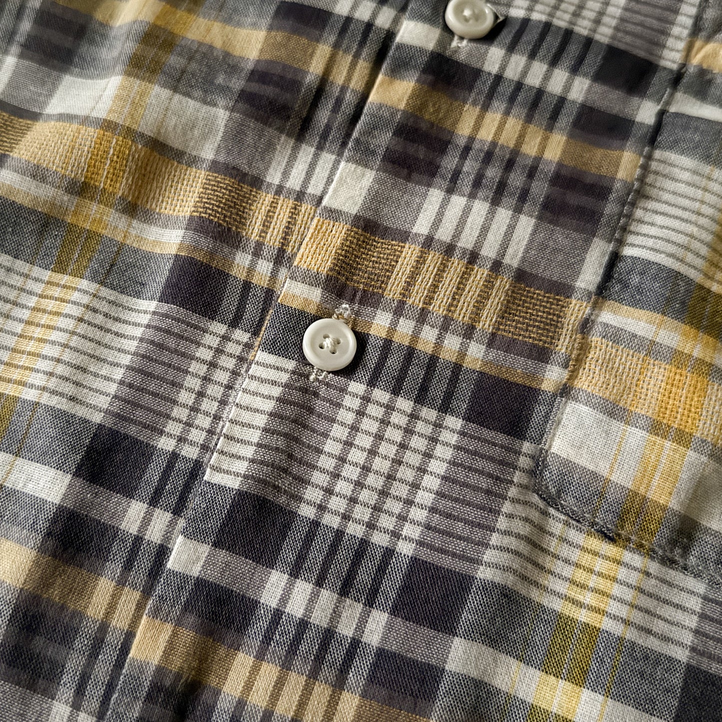 Lightweight S/S Camp Shirt w/ Side Tabs - Yellow/Ash Plaid
