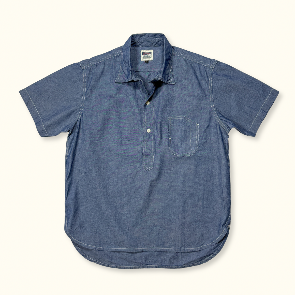 Selvedge Chambray S/S Half Placket Work Shirt