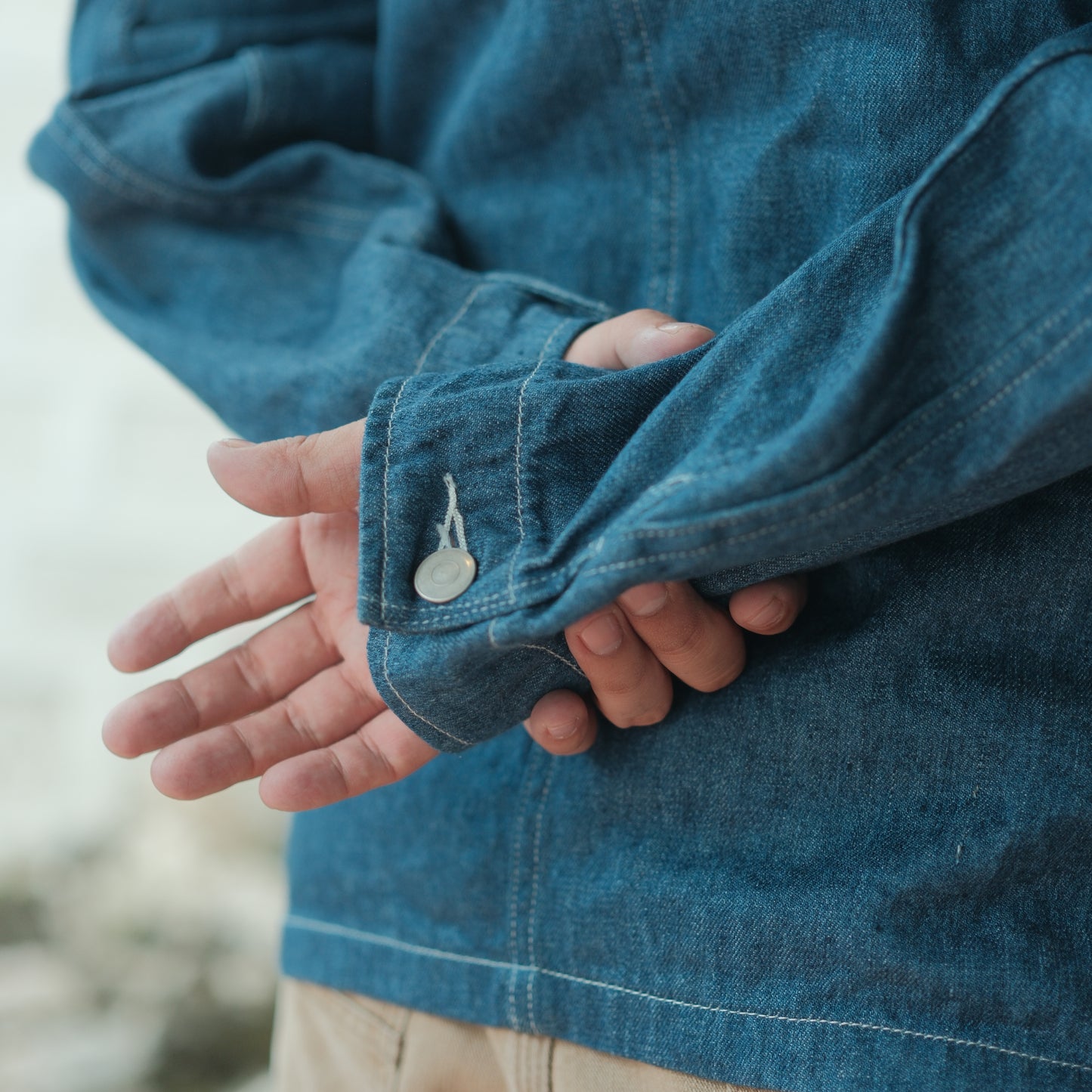 Linen Blend Selvedge Denim Chore Coat