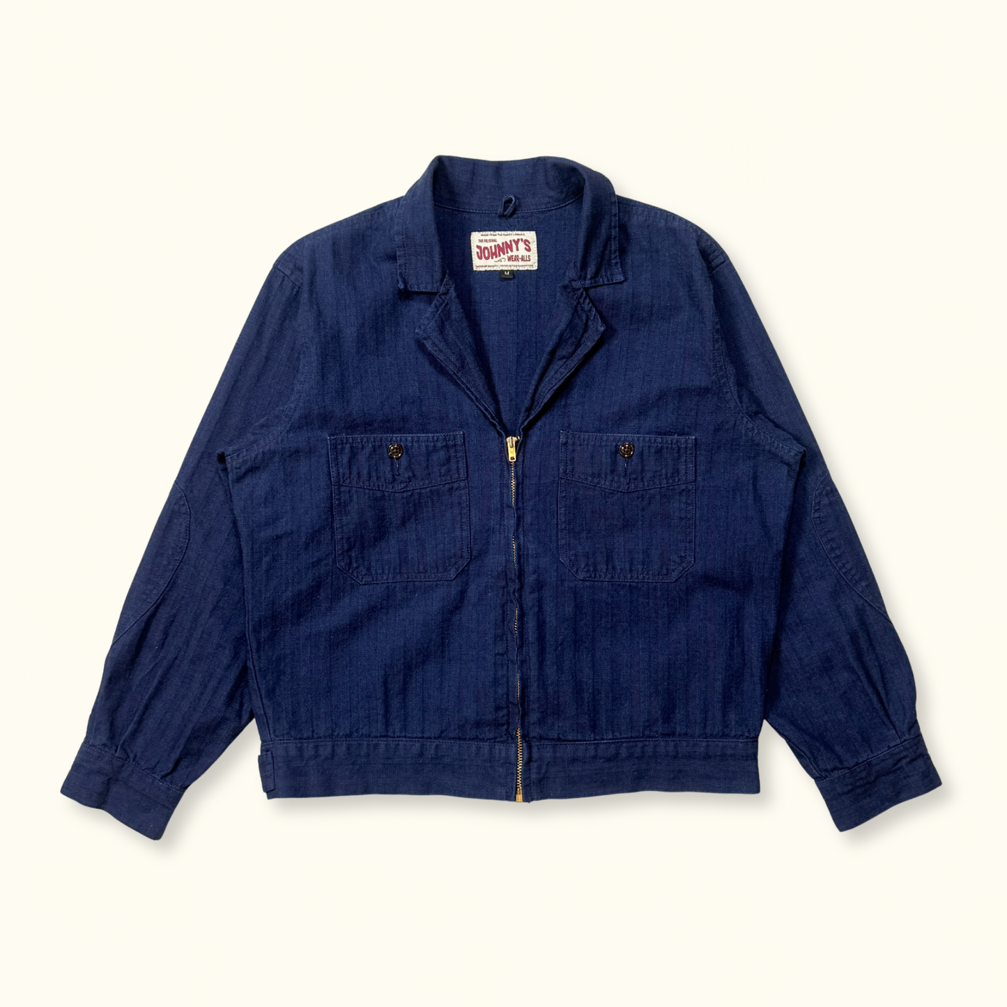 Selvedge Herringbone Twill Zip Shop Jacket - Indigo
