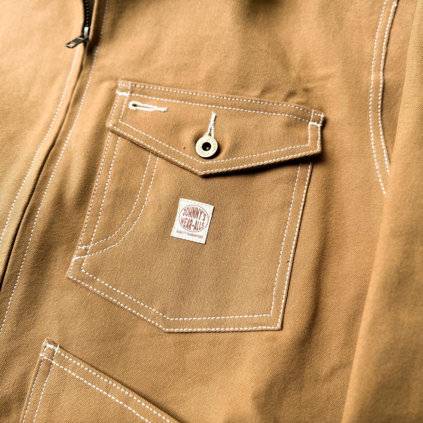 Selvedge Canvas Zip Work Jacket - Camel