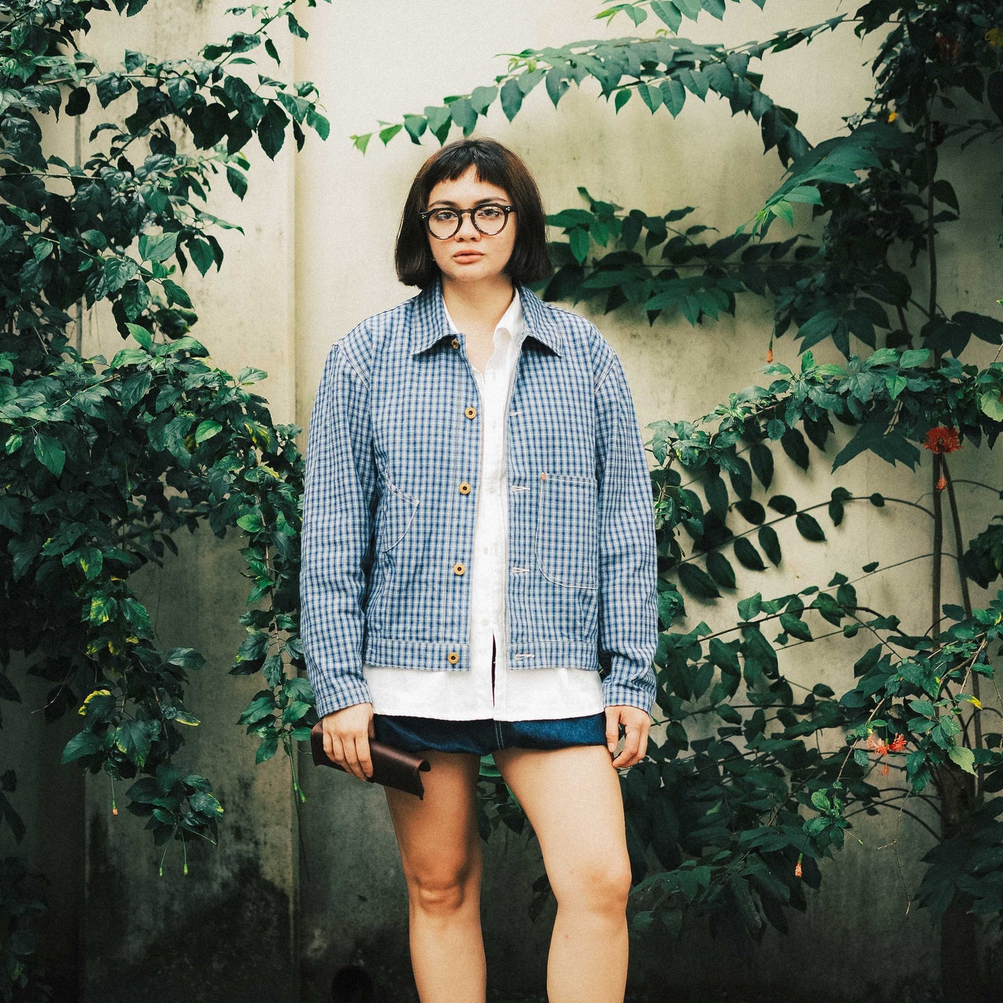 Canvas Blouson - Blue Plaid