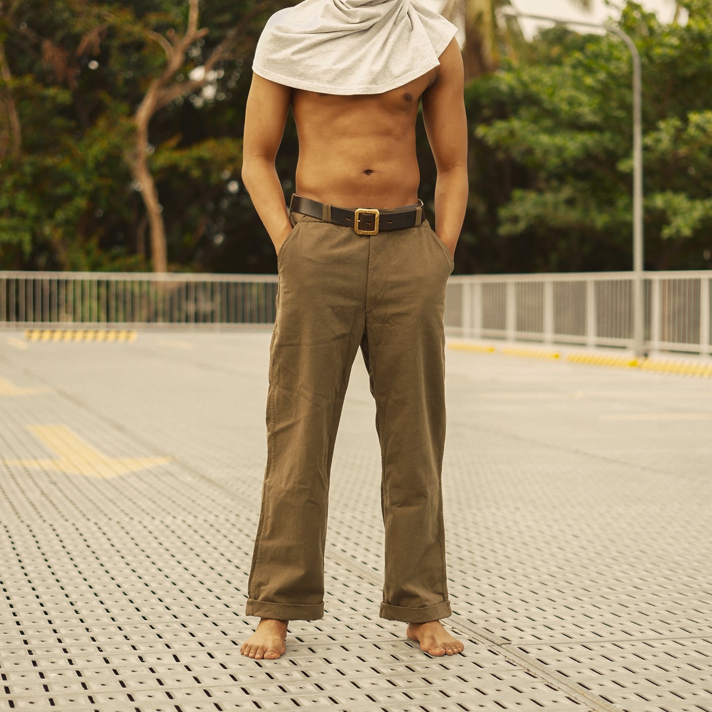 Heavyweight Twill Work Chinos - Fatigue