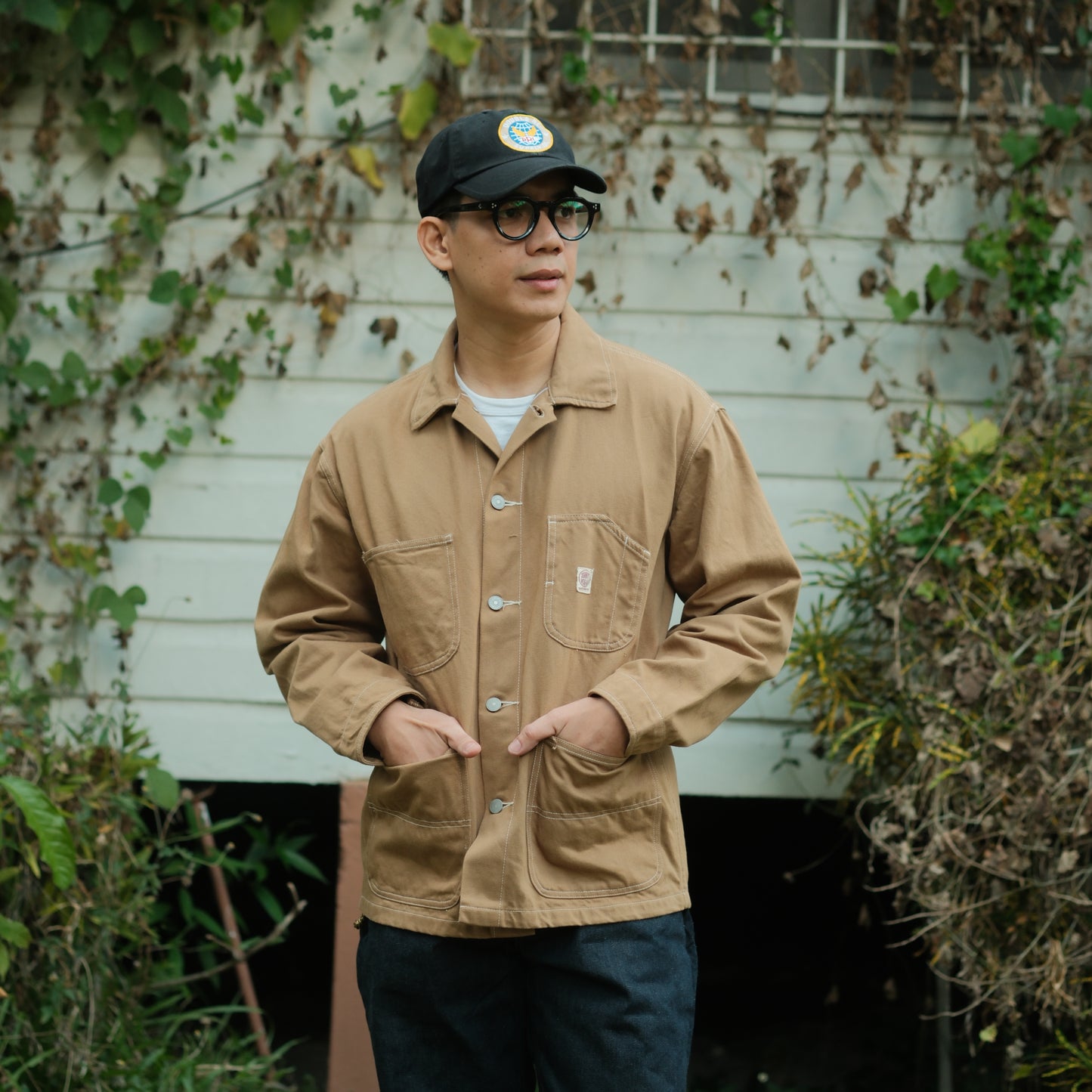Selvedge Bull Denim Chore Coat - Khaki