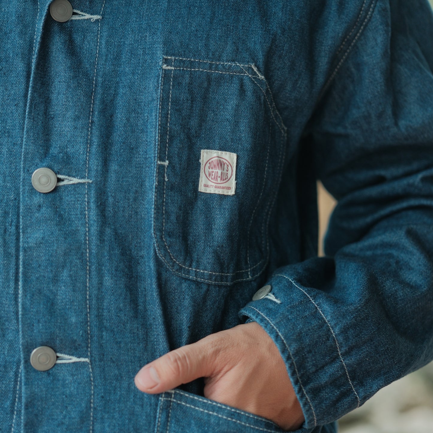 Linen Blend Selvedge Denim Chore Coat