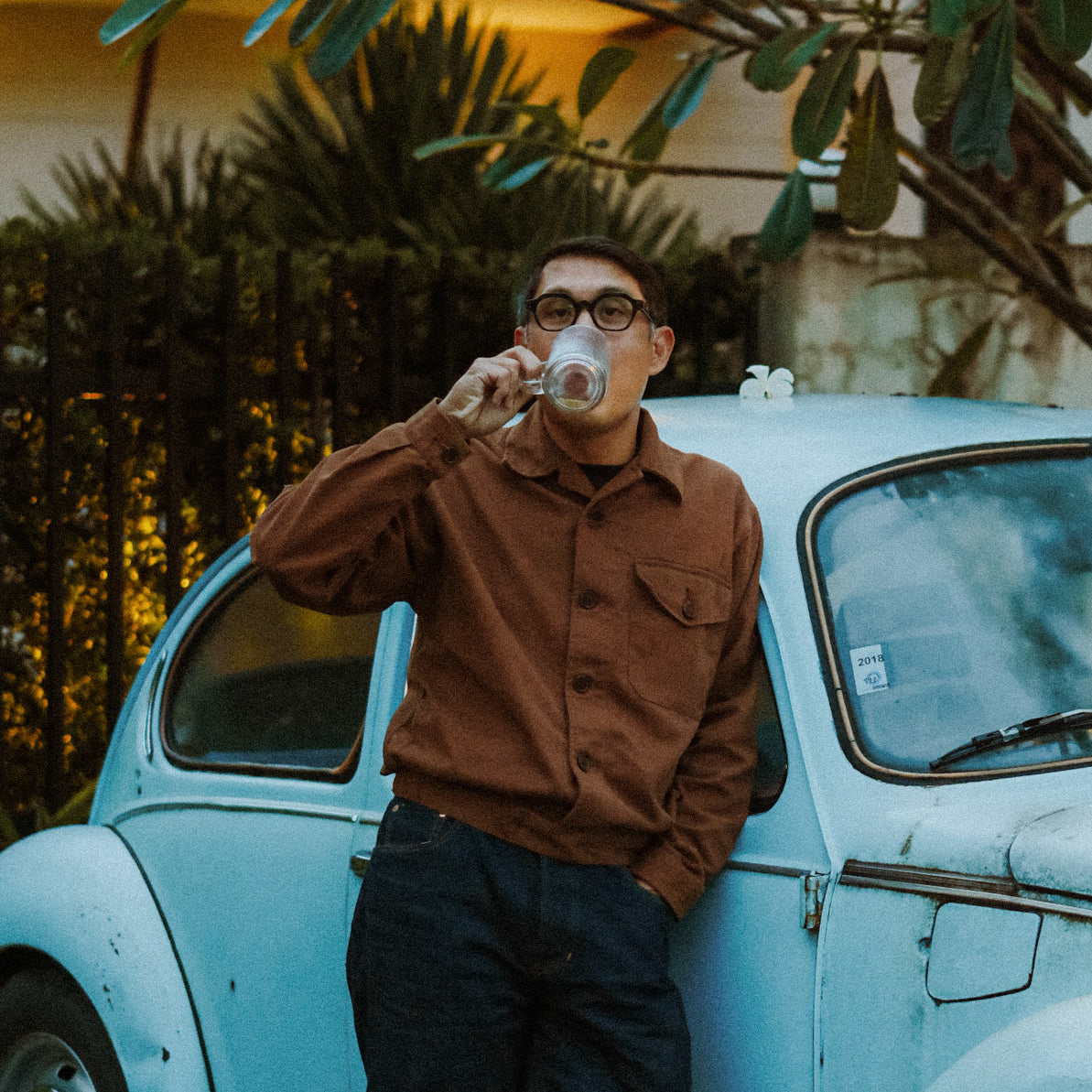 Twill Cyclist Jacket - Tobacco Brown