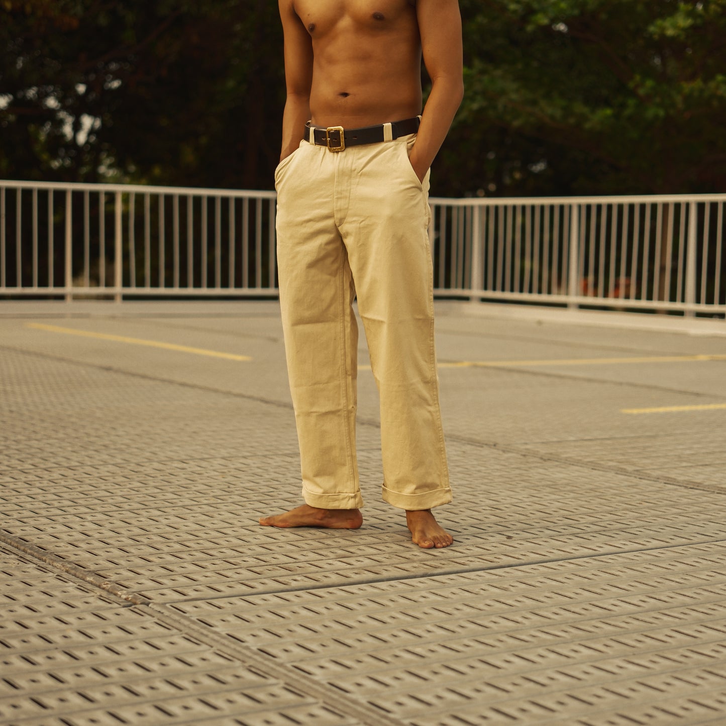 Heavyweight Twill Work Chinos - Beige