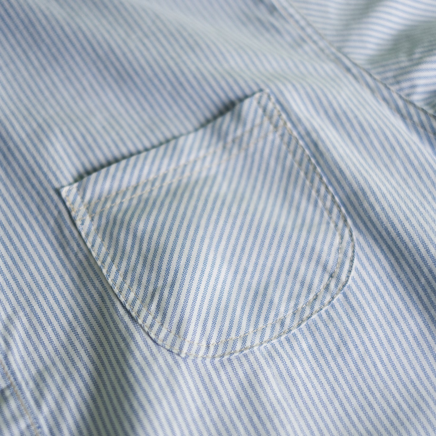 Oxford Half-Placket Overshirt - Blue Stripes