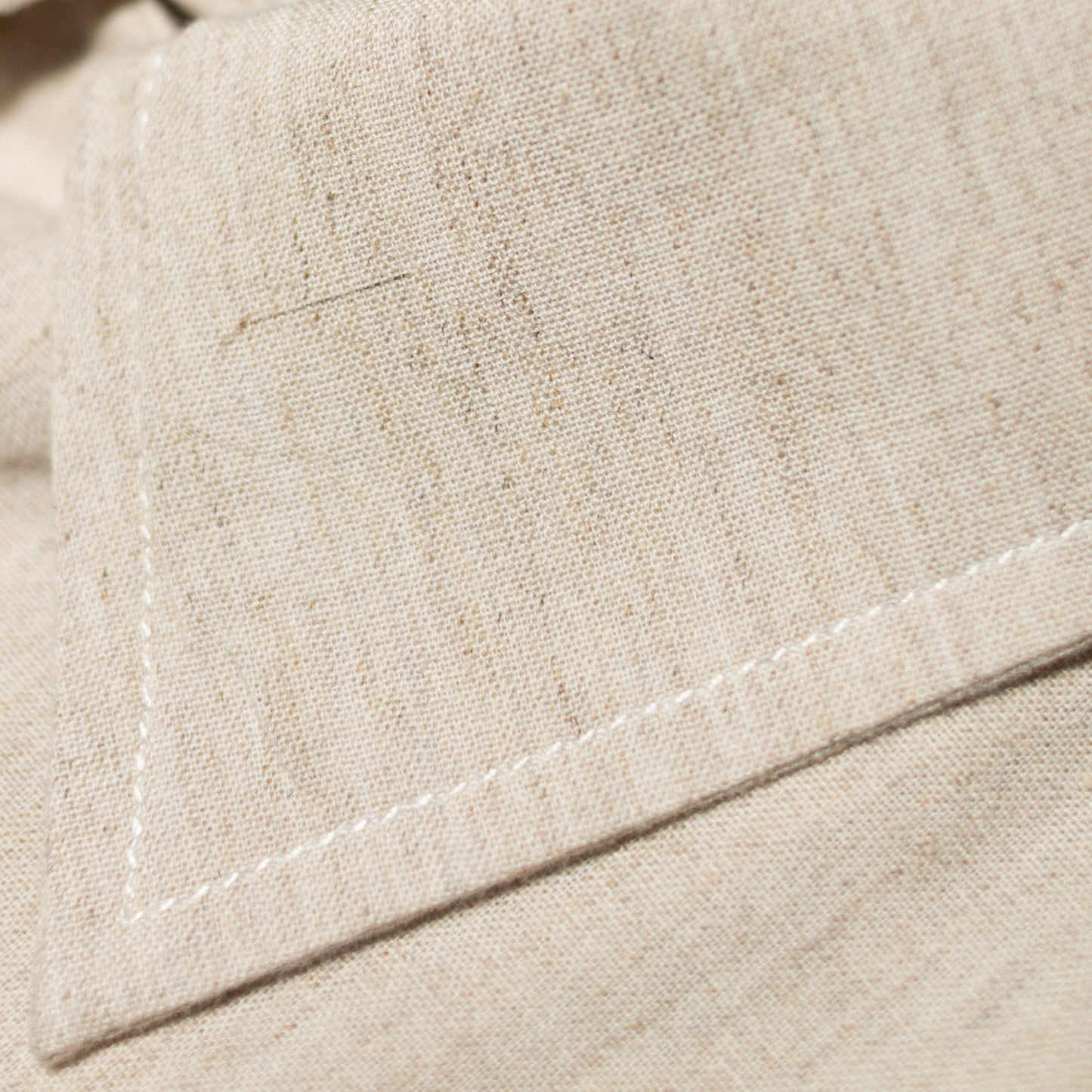 Chambray S/S Loop Collar Shirt - Natural