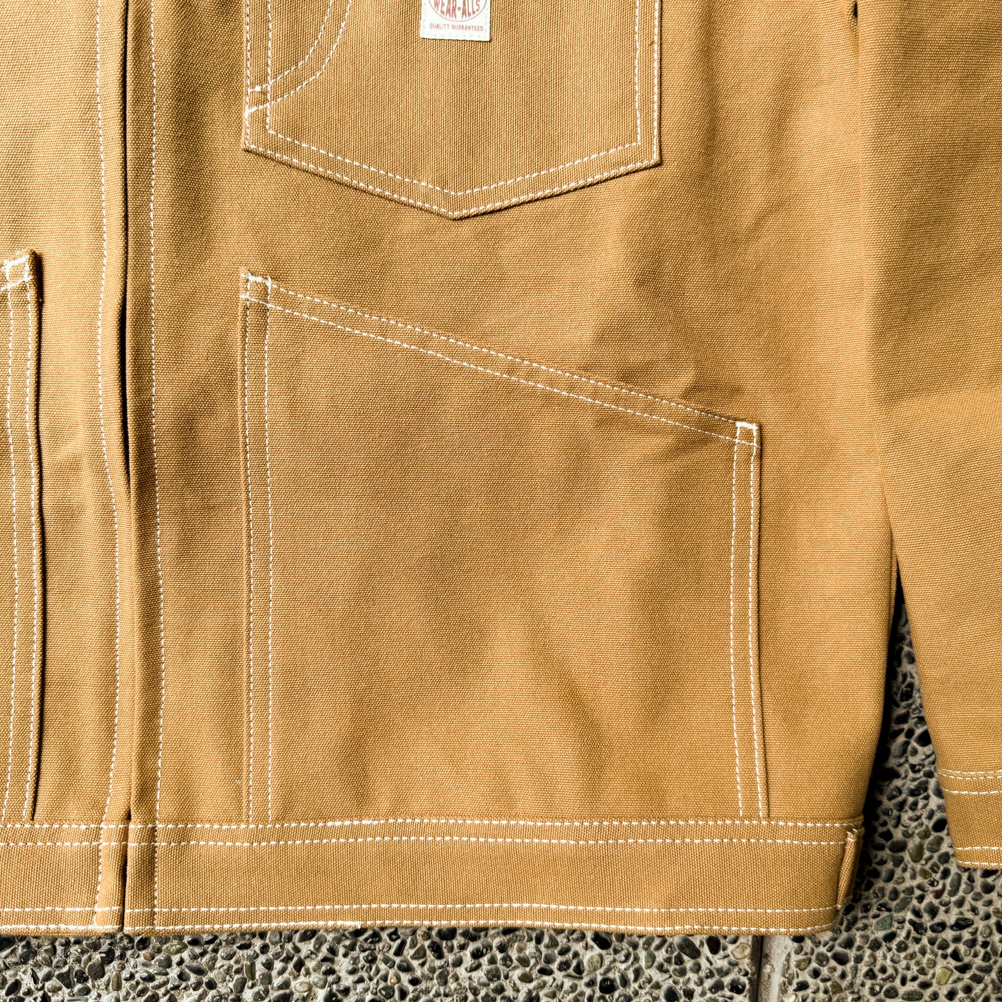 Selvedge Canvas Zip Work Jacket - Camel