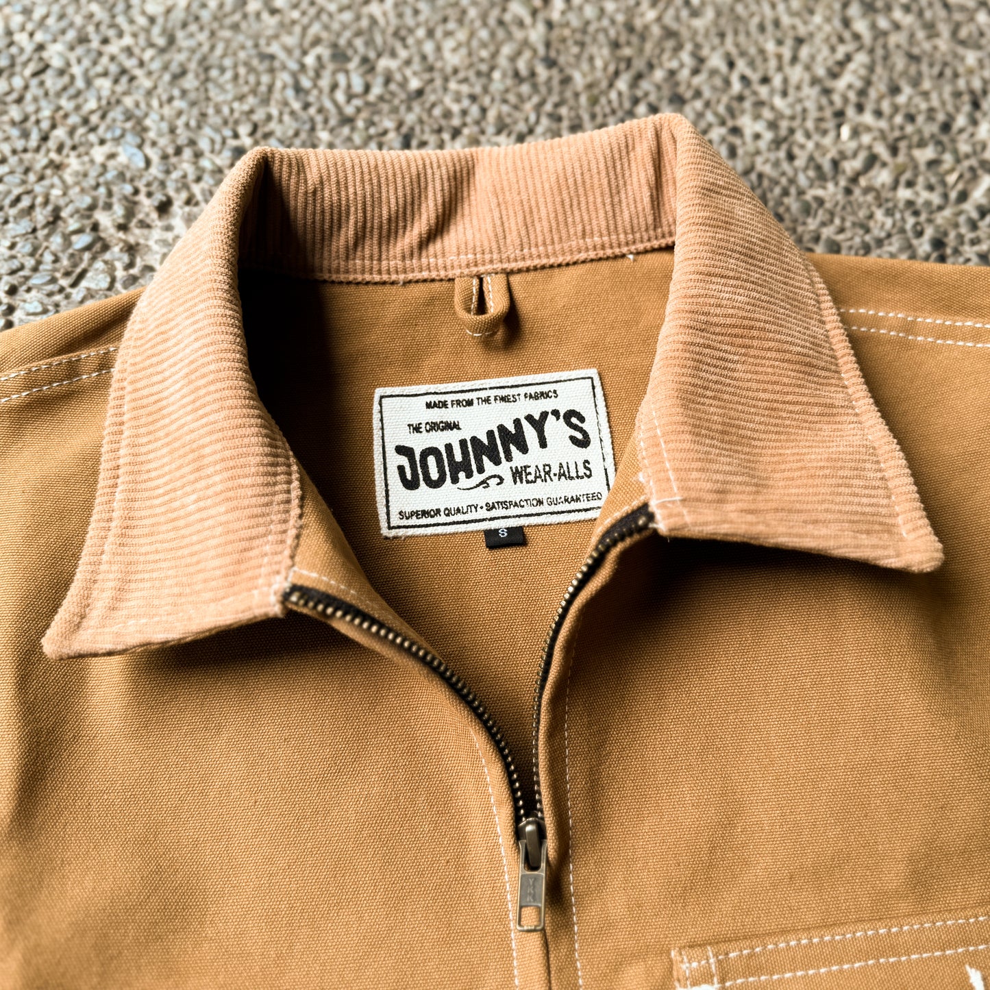 Selvedge Canvas Zip Work Jacket - Camel
