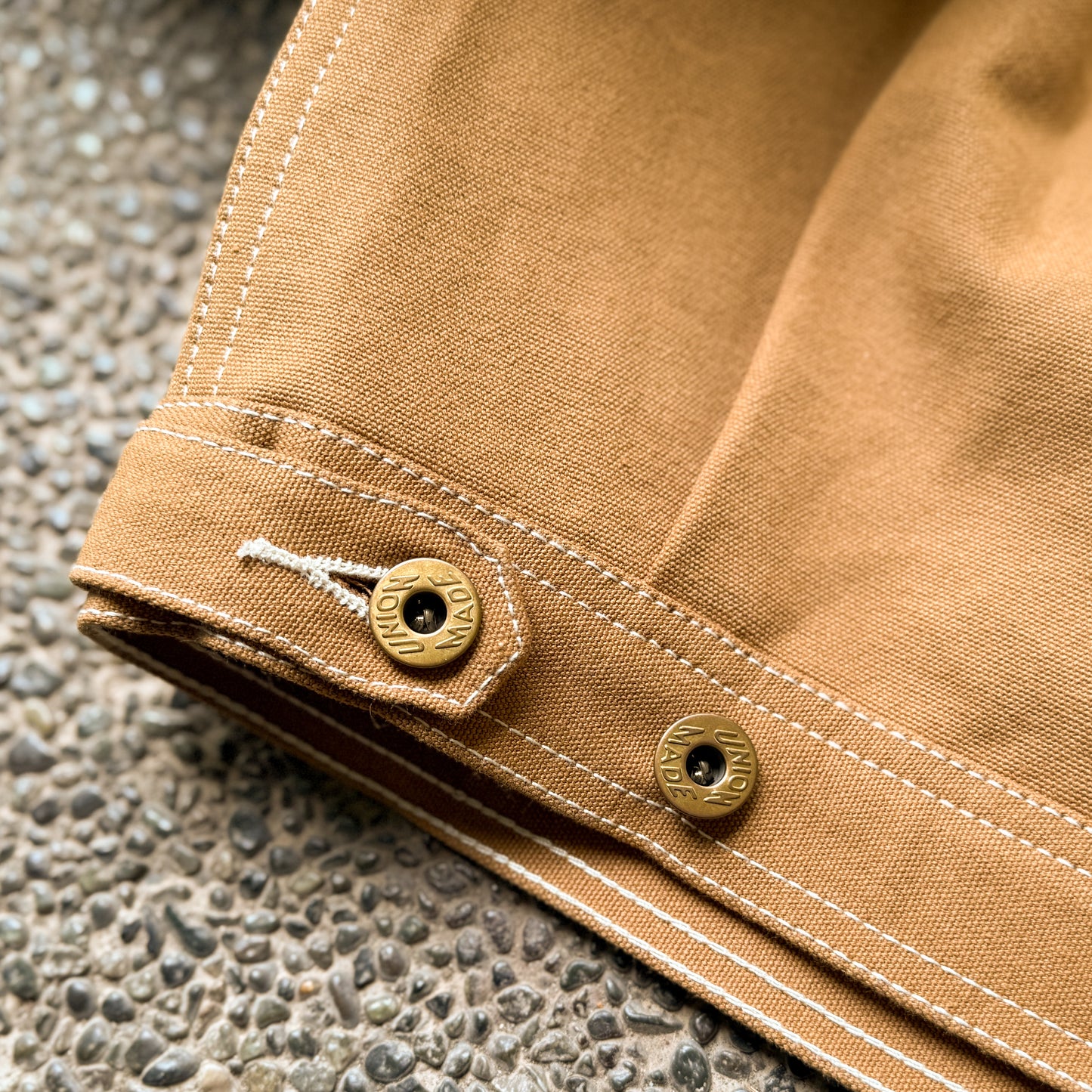 Selvedge Canvas Zip Work Jacket - Camel