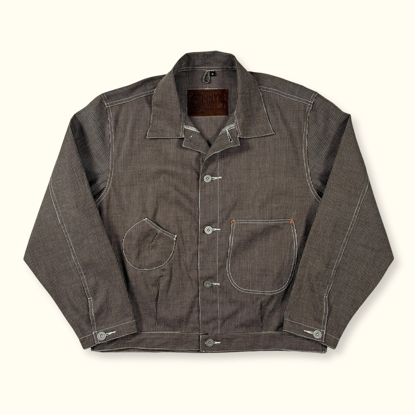 Canvas Blouson - Brown Ticking Stripe