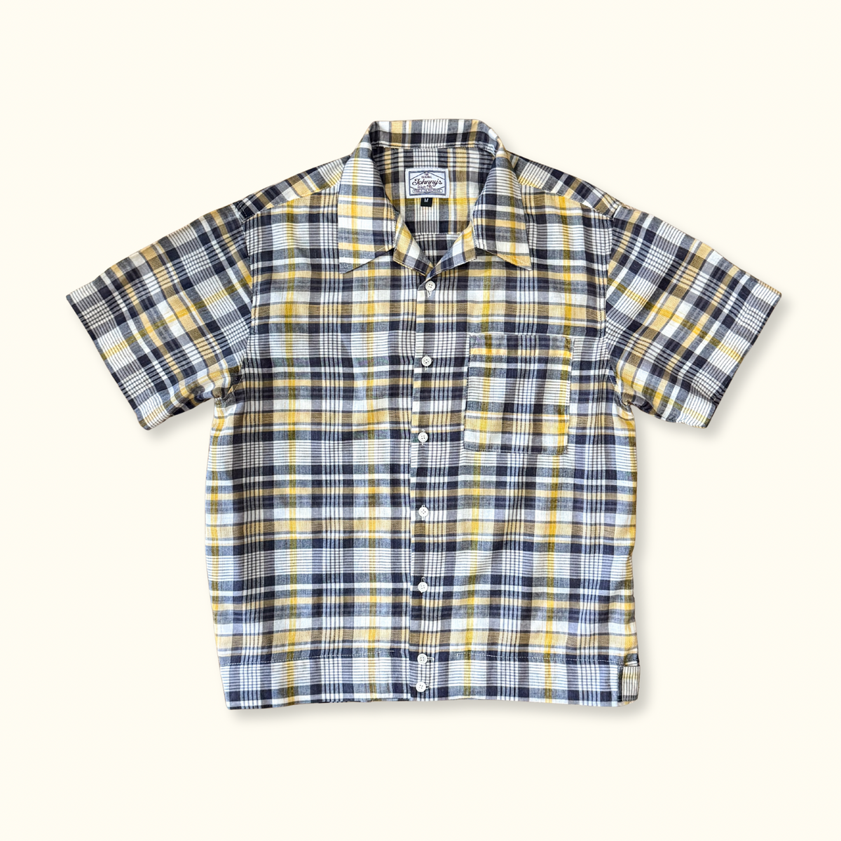 Lightweight S/S Camp Shirt w/ Side Tabs - Yellow/Ash Plaid