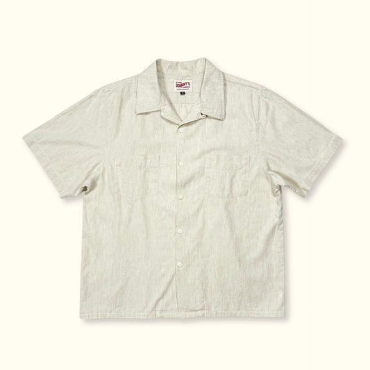 Chambray S/S Loop Collar Shirt - Natural