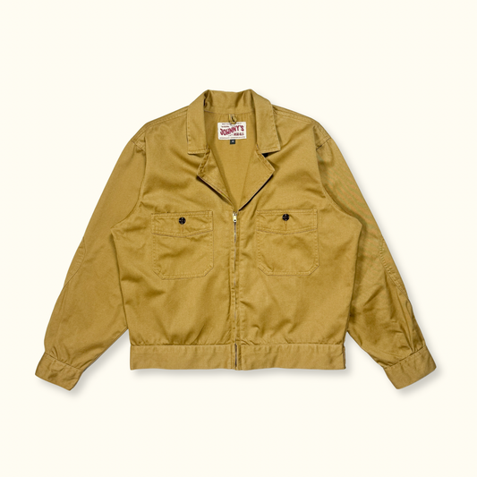 Selvedge Twill Zip Shop Jacket - Khaki