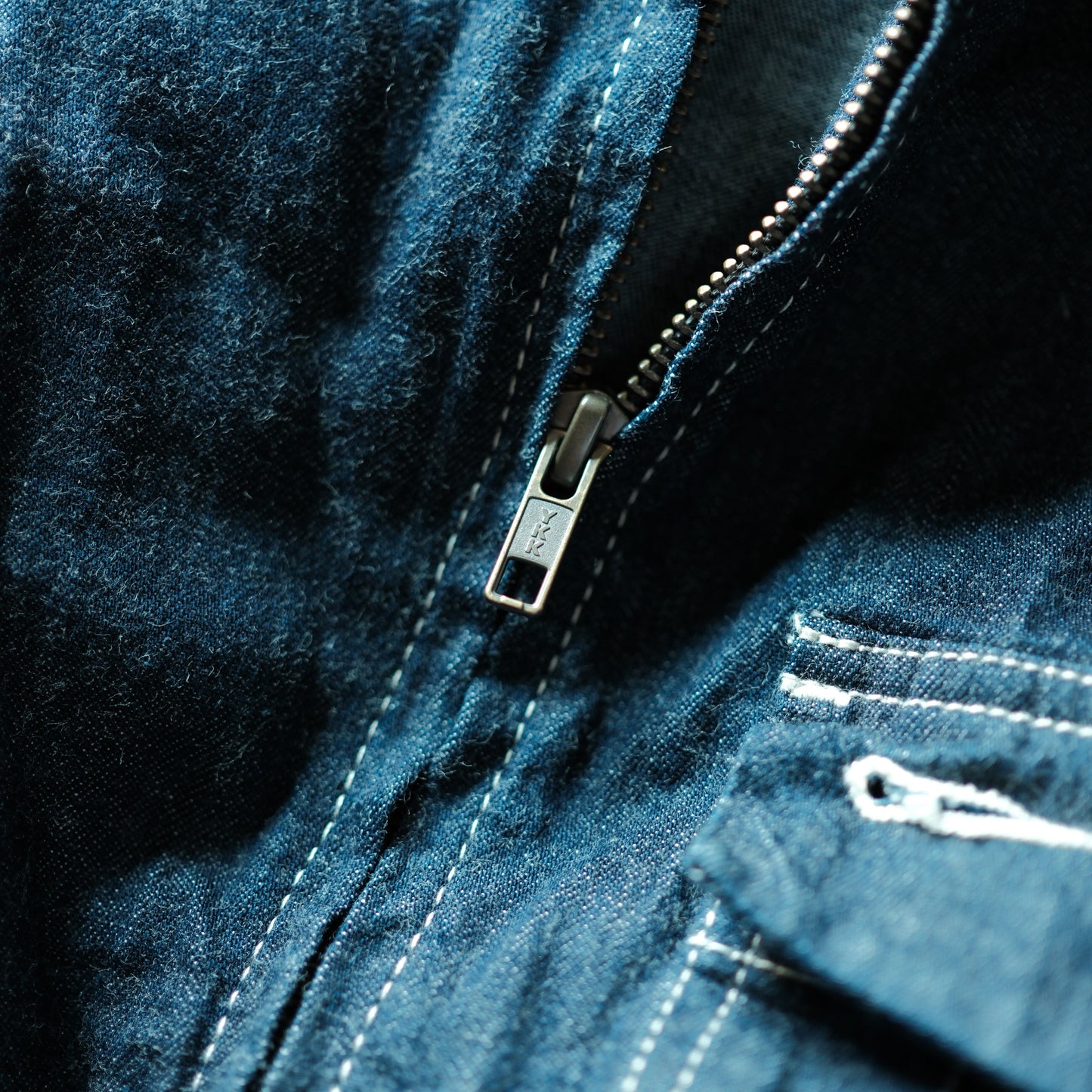 Lightweight Selvedge Denim Zip Work Jacket