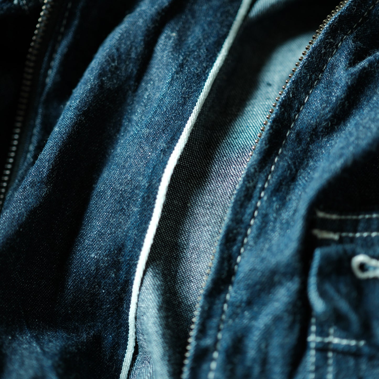 Lightweight Selvedge Denim Zip Work Jacket