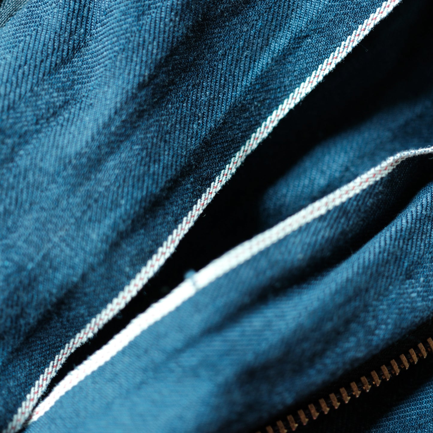 Selvedge Herringbone Twill Zip Shop Jacket - Indigo