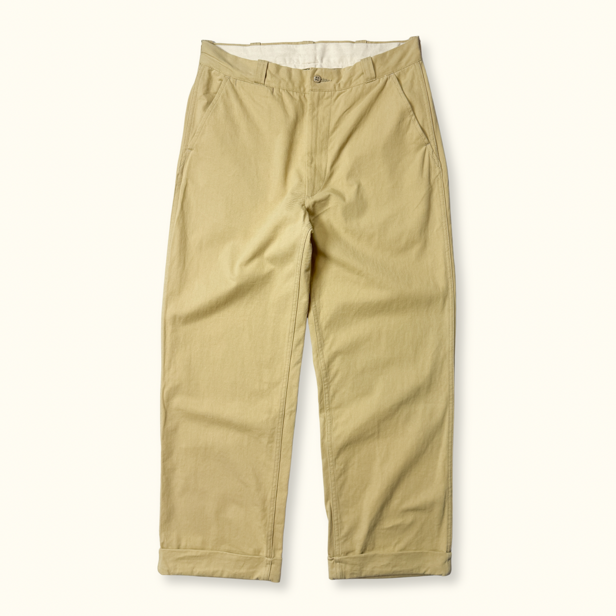 Heavyweight Twill Work Chinos - Beige