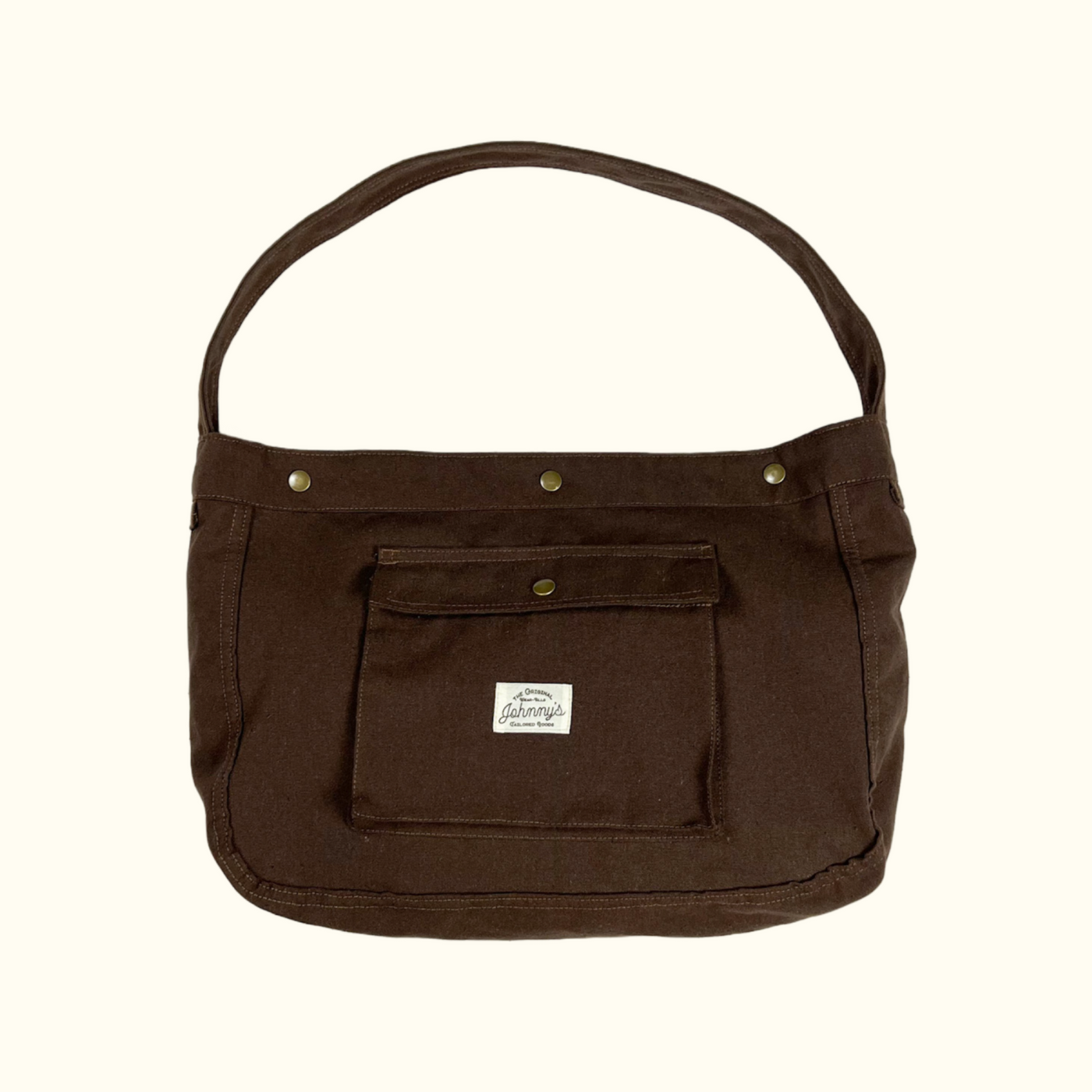 Canvas Paperboy Bag - Brown